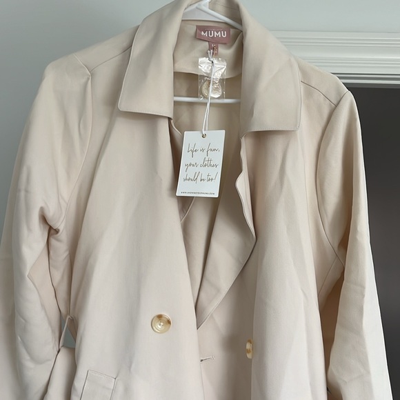 Show Me Your Mumu Women’s Trevor Trench Coat in Cream, NWT - Picture 5 of 13